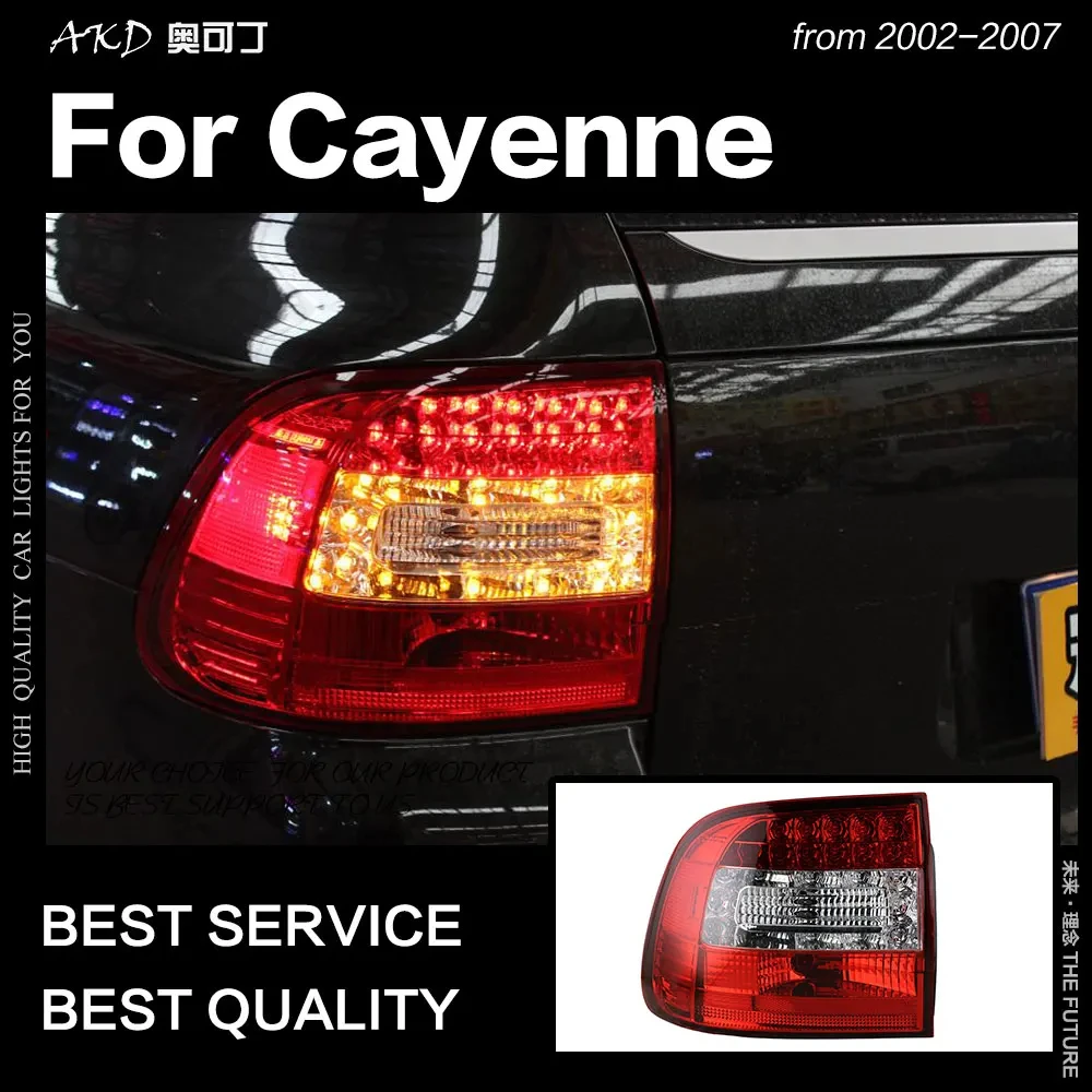 

AKD Tail Lamp for Porsche Cayenne Tail Light 2002-2007 Cayenne LED Rear Light DRL Assembly Signal Auto Accessories 2PCS