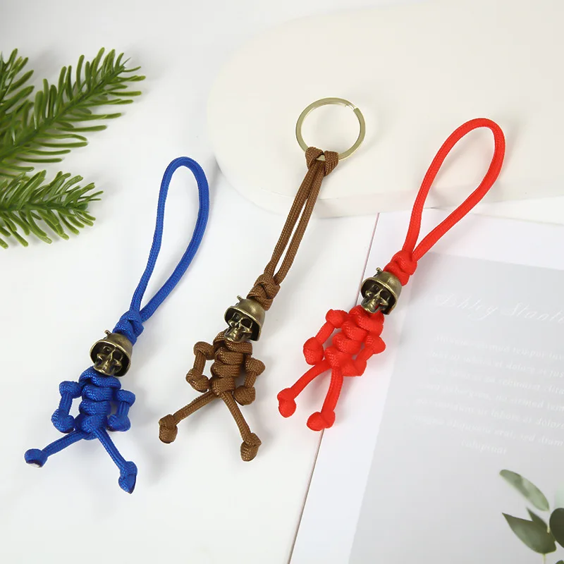 1pcs Personalized Creative Pendant Skeleton Soldier Keychain Book Bag Car Key Hanging Rope Vintage Luggage Hanging Decor Gift