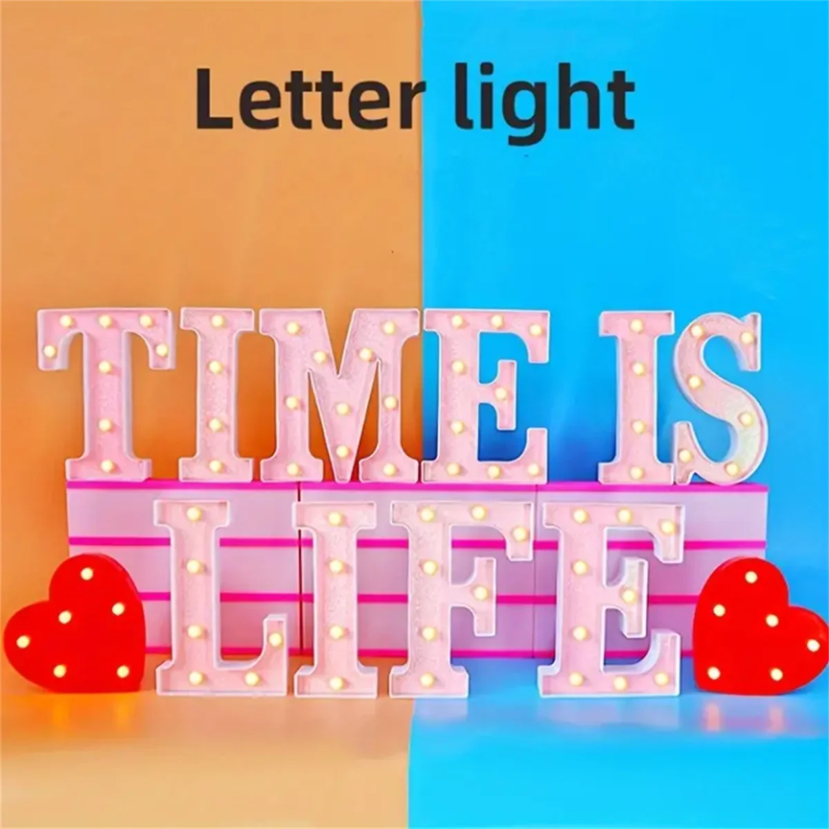 16cm Colorful Pink LED Decorative Alphabet Number Light Battery Powered Decorative Light Wedding Birthday Party Decoration