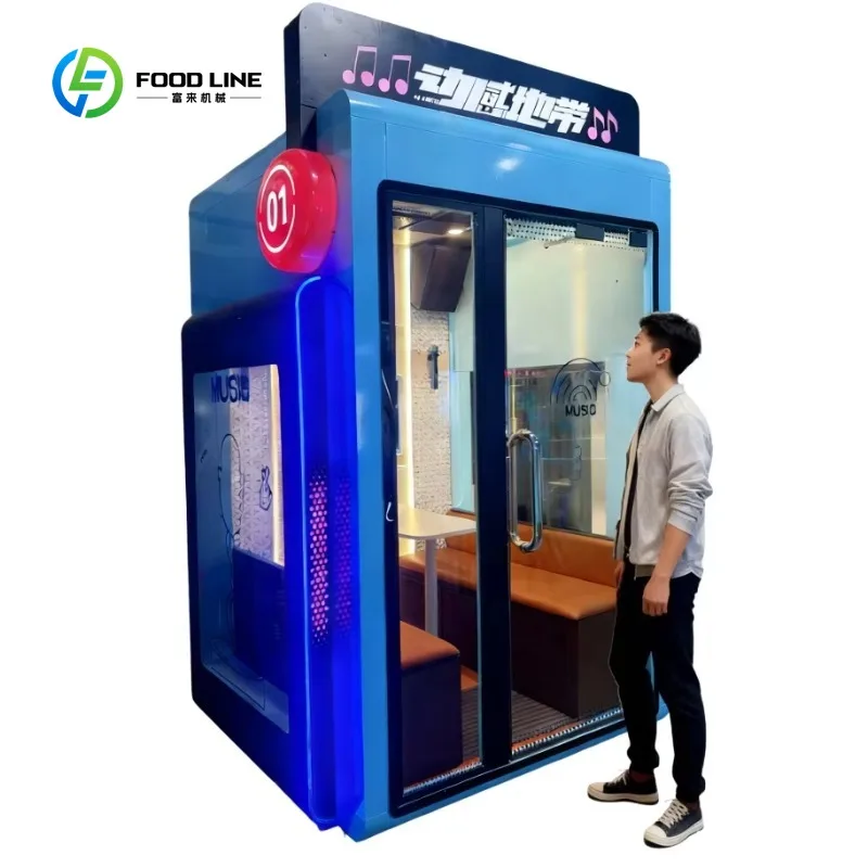 Customized Mini Stainless Soundproof Karaoke Booth-LED Lighted Private Singing Room for Mall & Commercial Entertainment Venues