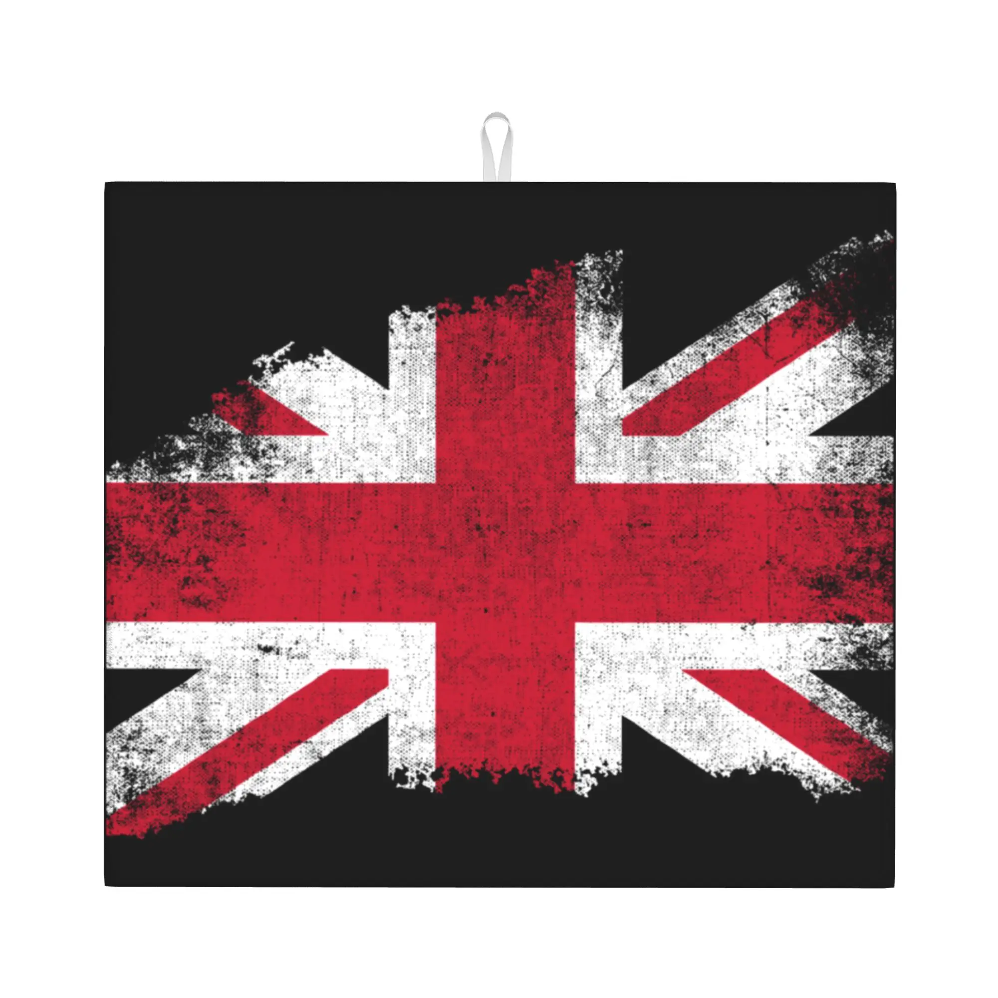 Drying Mat For Kitchen UK Flag United Kingdom Flag Great Britain Flag British Flag Barware Washable Kitchen Sink Drying Pad