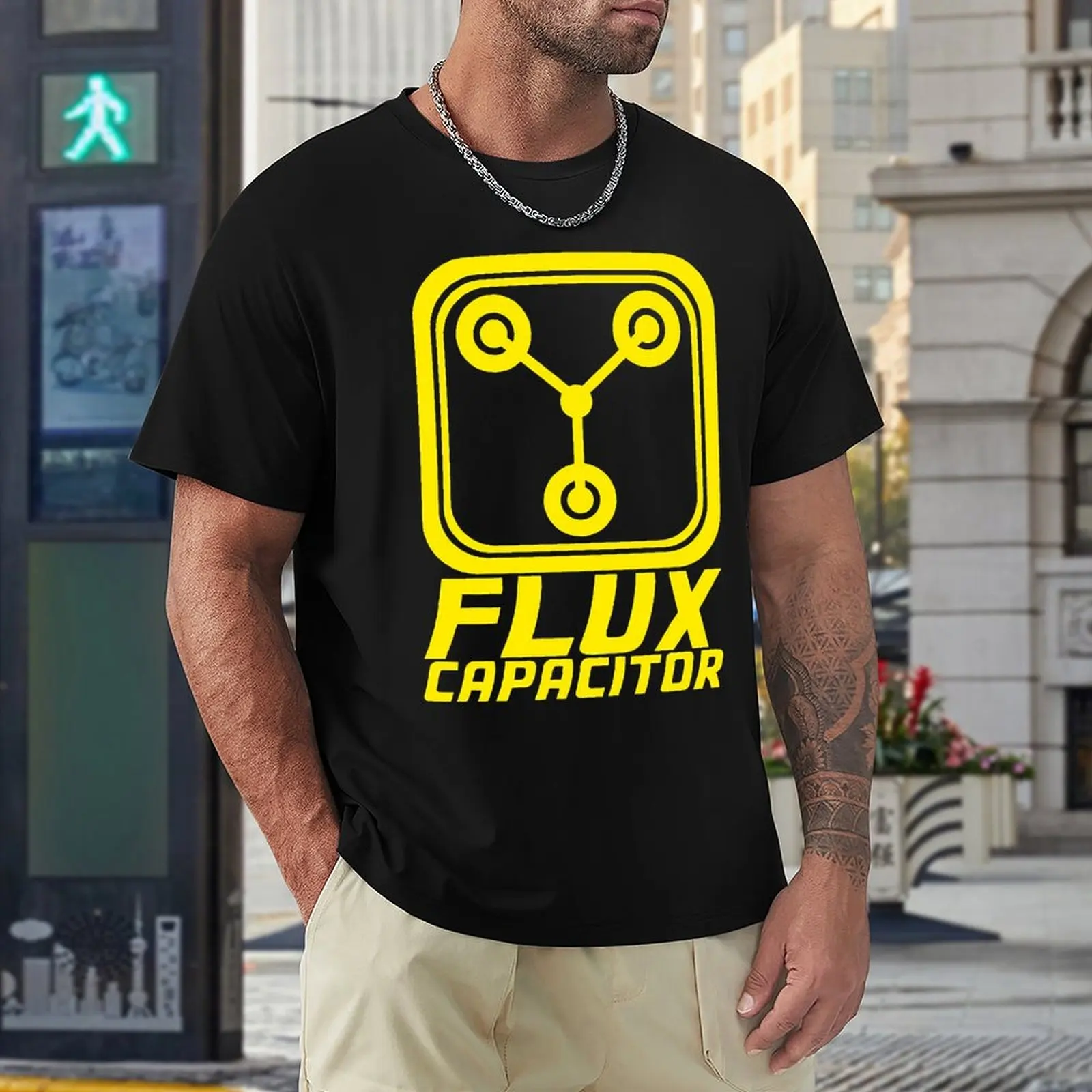 Flux Capacitor Back to The Future Essential T-shirts Premium T-shirt Round Neck Motion  Geeky Travel Eur Size