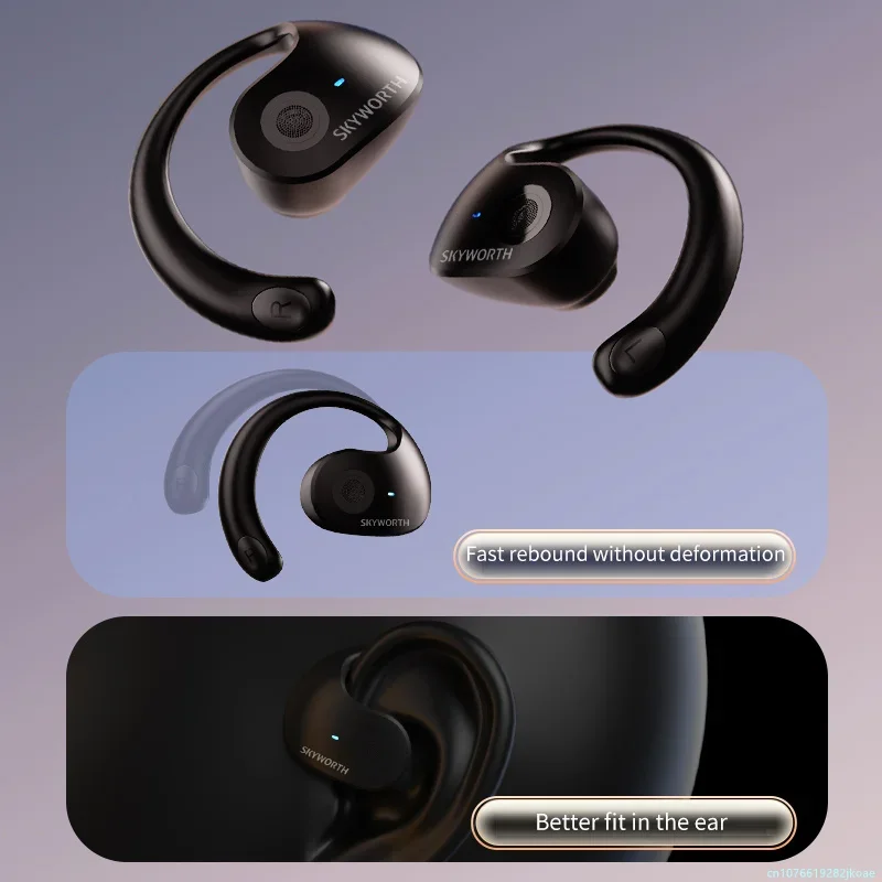 New SKYWORTH STP009 Earphones Outdoor Sports Ear Hook Wireless Bluetooth 5.3 Open-Ear Headphones HiFi Stereo HD Mic Call Earbuds