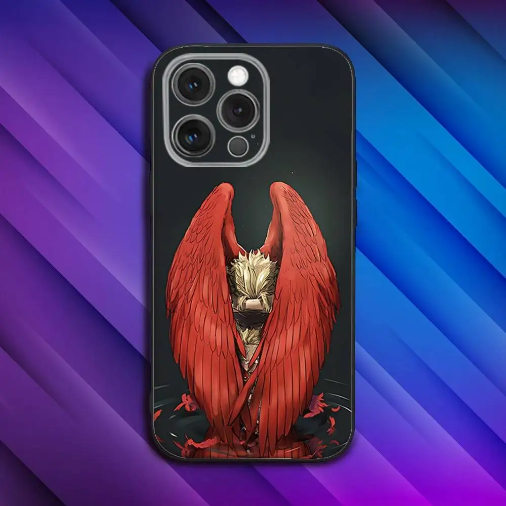 Anime My Hero H-Hawks Phone Case For iPhone 17,16,15,14,13,12,11,Pro,Max,Plus,X,XS,SE4,E,Mini,Soft Black Case