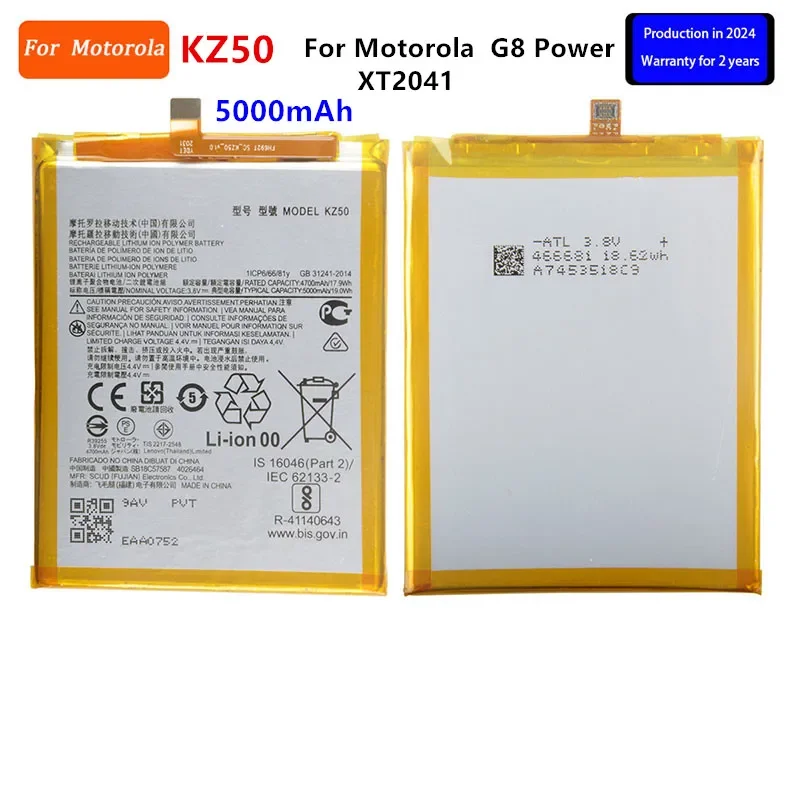 100% Original  KZ50 5000mAh Battery For Motorola Moto G8 Power XT2041   Phone Batteries