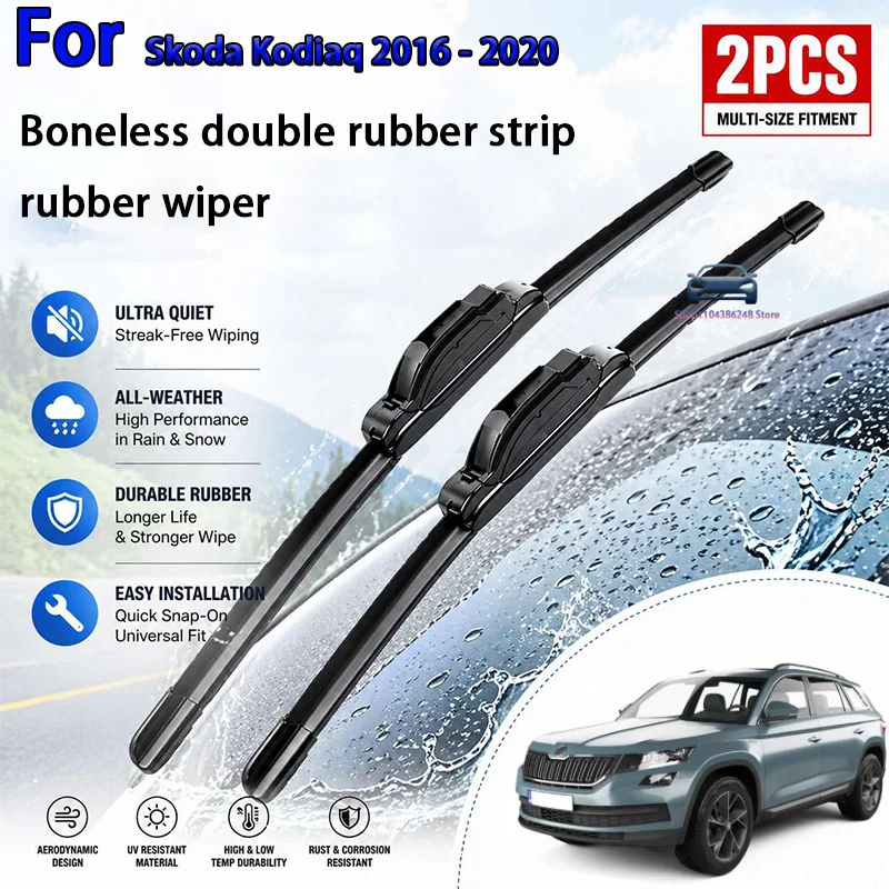 

Front Wiper Blades Set For Skoda Kodiaq 2016 - 2020 Windshield Windscreen Window Rain Brushes 24"21"