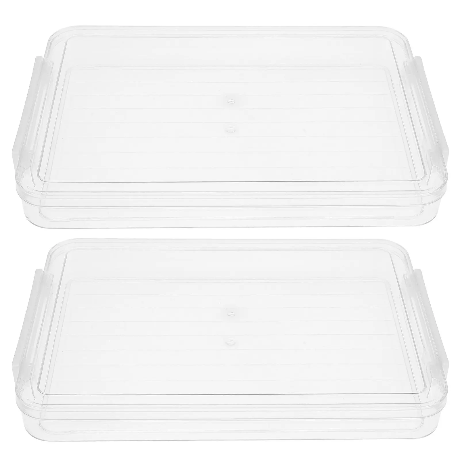 

2Pcs A4 Clear Plastic Stackable File Organizer Box Pet Material Dust Moisture Protection Document Holder for Office School Home