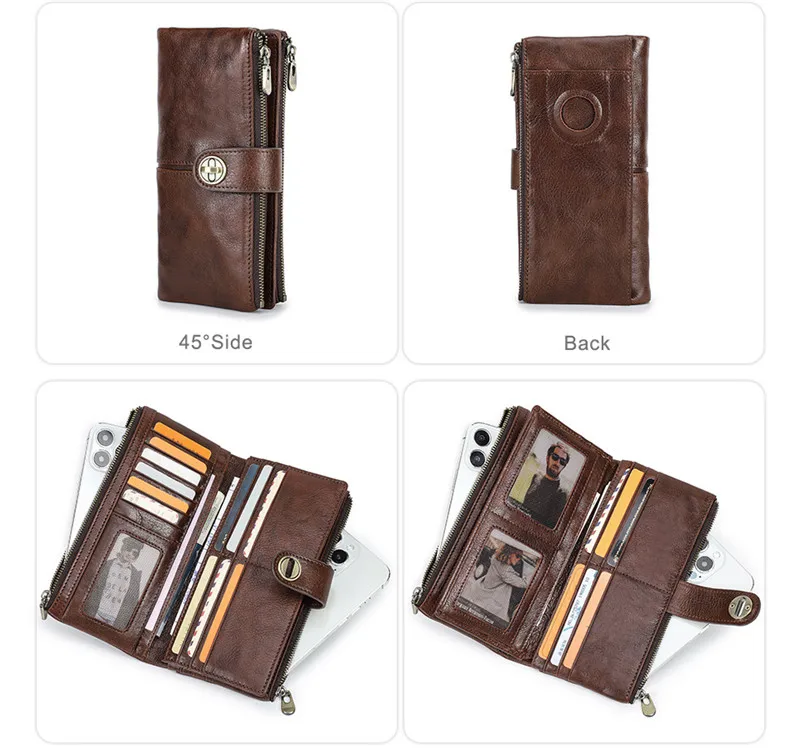 YKOSM Lange Frauen Airtag Brieftasche Luxus Echtes Leder Zipper Geldbörse Dame RFID Blocking ID Kreditkarte Tasche Anti-verloren karte Halter – Detail 16