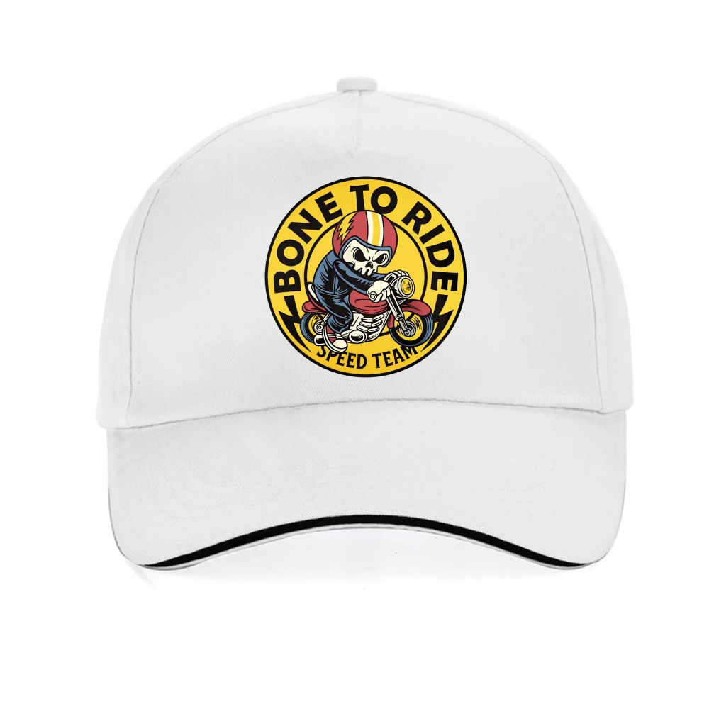 

Bone To Ride print baseball cap team race uniform sports racing sun shading duckbill caps fashion casual adjustable snapback hat