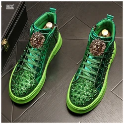 RECOBA Shoes Boots Synthetic Lace Up Adult Punk Henan Round Toe Men's Boots Men's Shoes Surprise Price