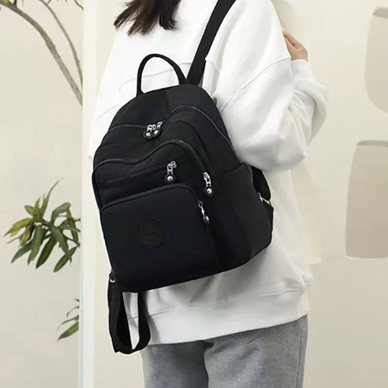 Doppelschultertasche, modisches Oxford-Gewebe, Herren- und Damentasche, Nylonstoff, lässiger Einkaufsrucksack – Detail 7