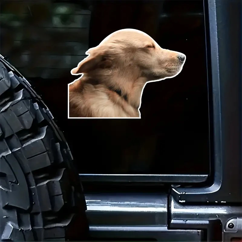 Dog Window Stickers (Right Side) Creative Vinyl Waterproof Decal Sticker For Car, Laptop, Wall Window, Bumper