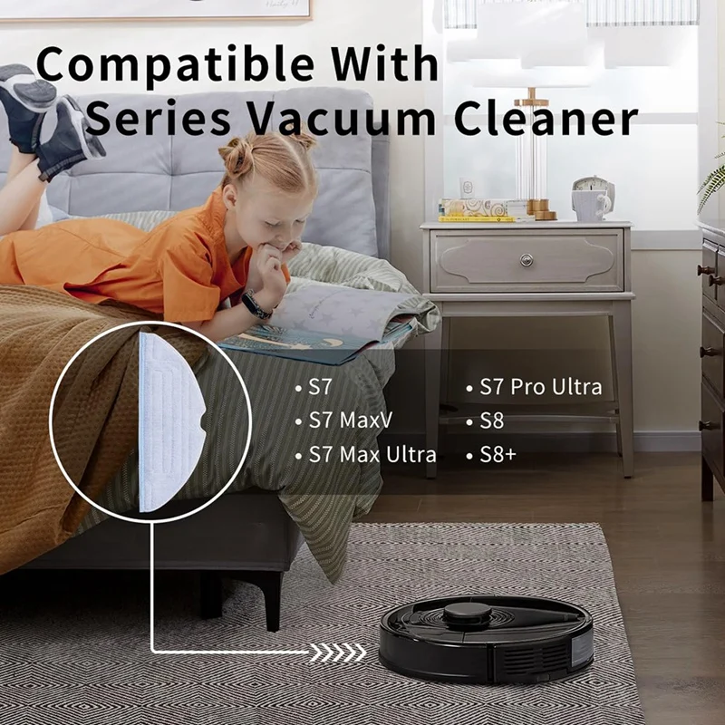 A23T Mop Cloth & Holder for Roborock S7 S70 Robot Vacuum, Reusable Mop Bracket Spare Parts, Easy to Install Vacuum Cleaner