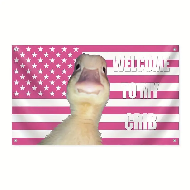 VIKAMA Pink White Star Bar Internet Celebrity Yellow Duck Fun Slogans Tapestry Background Hanging Cloth Room Decoration