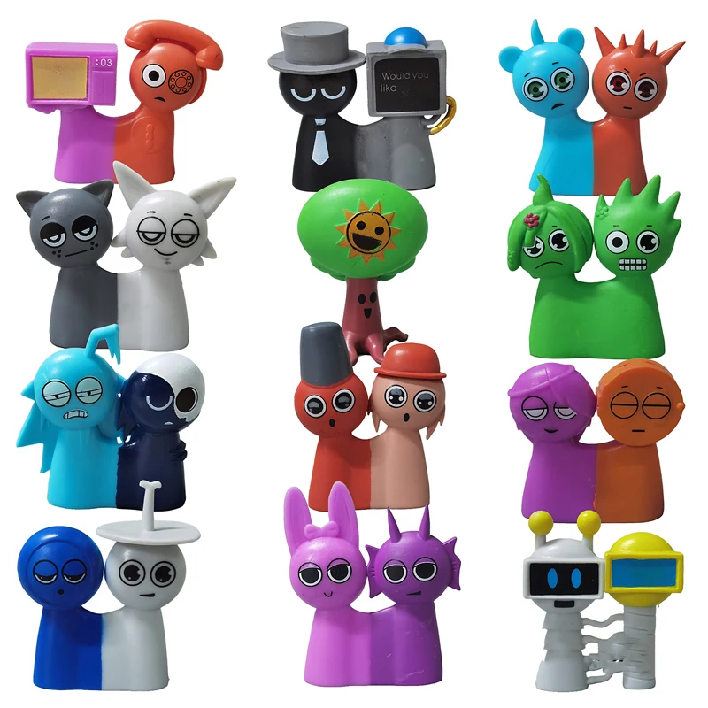 Set De 24 Figuras De Acción Sprunki De PVC De 7.5-8 Cm, Perfectas Para Colección, Decoración De Tartas Y Regalos De Cumpleaños Para Fans