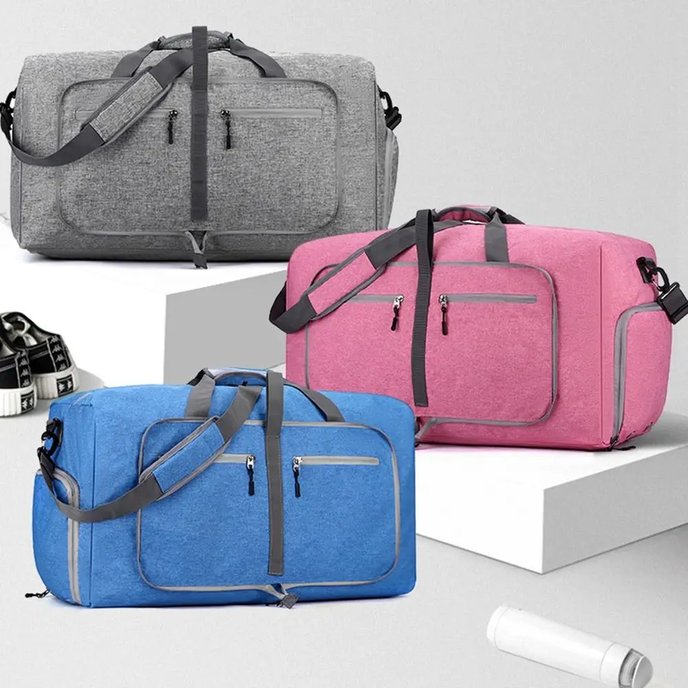 กระเป๋าเดินทางอเนกประสงค์แบบพับได้ น้ำหนักเบา กันน้ำ กระเป๋าออกกำลังกาย ความจุสูง กระเป๋าเดินทางแบบดัฟเฟิล สำหรับเดินทางและเล่นกีฬา