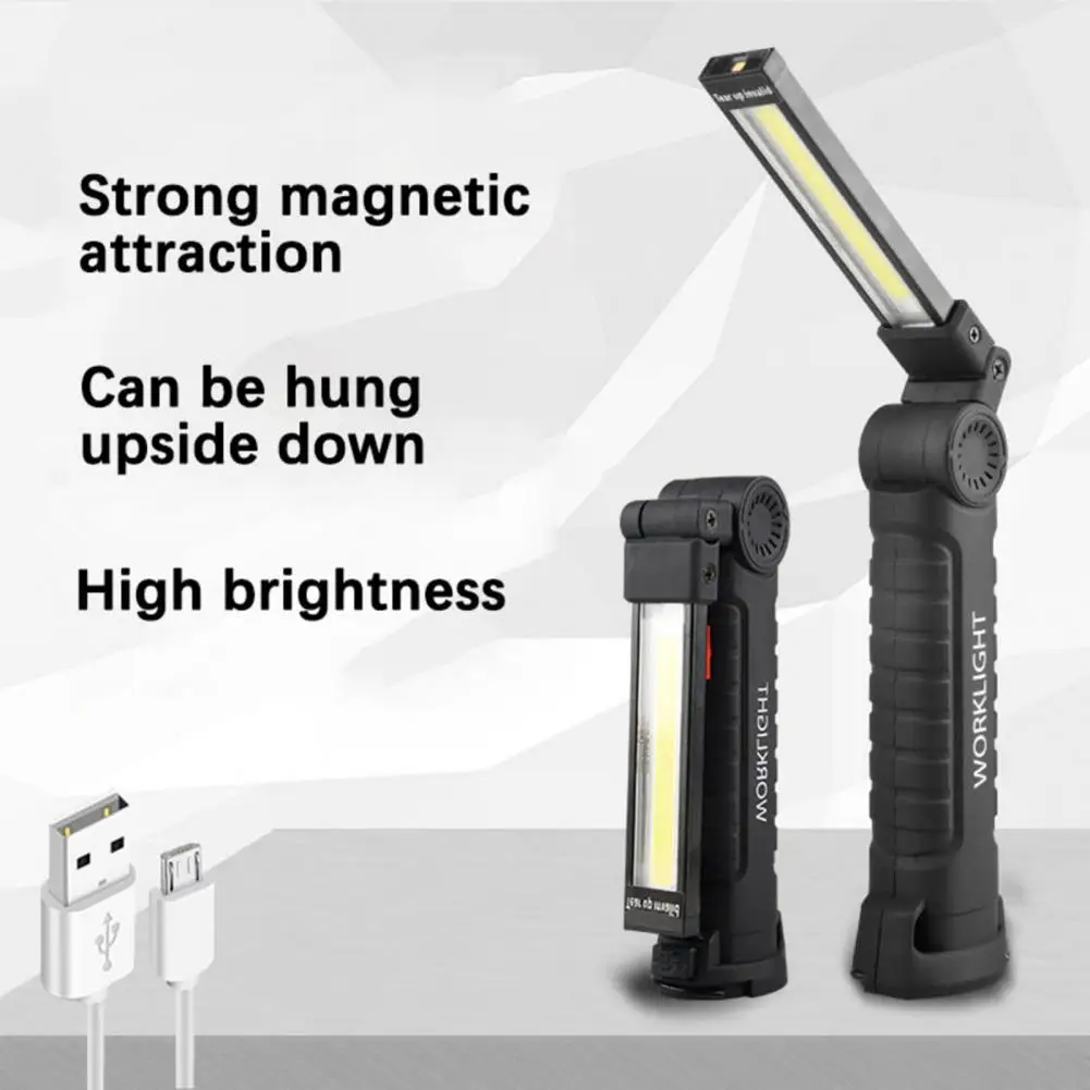 Work Light Multifunctional USB Rechargeable Magnetic COB LED Inspection Lamp Flashlight Torch for Indoor