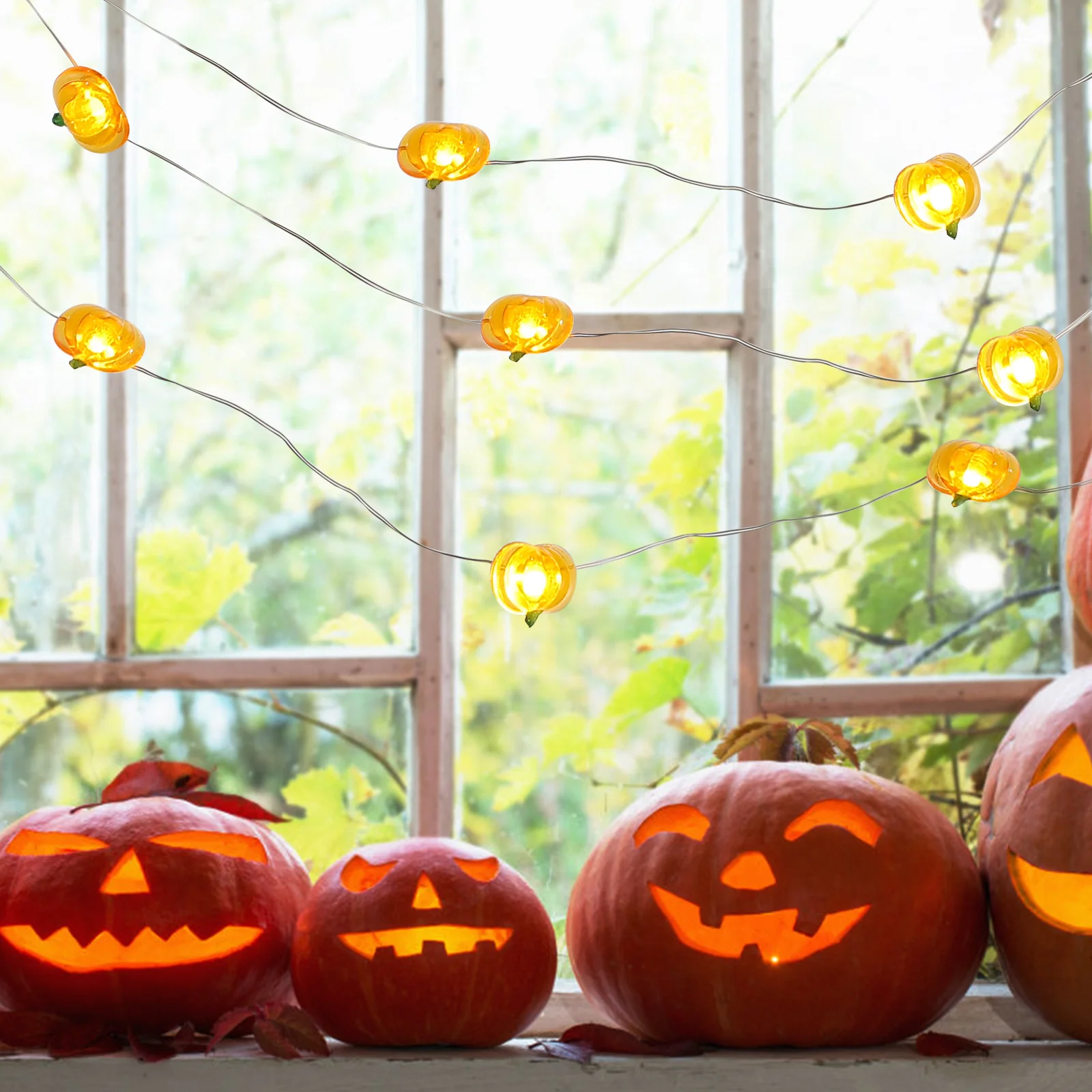 

1 set 1 Set Pumpkin String Light Halloween Led Decorative Lamp For Party Layout Haunted House Festival Decoration Creative Ghost