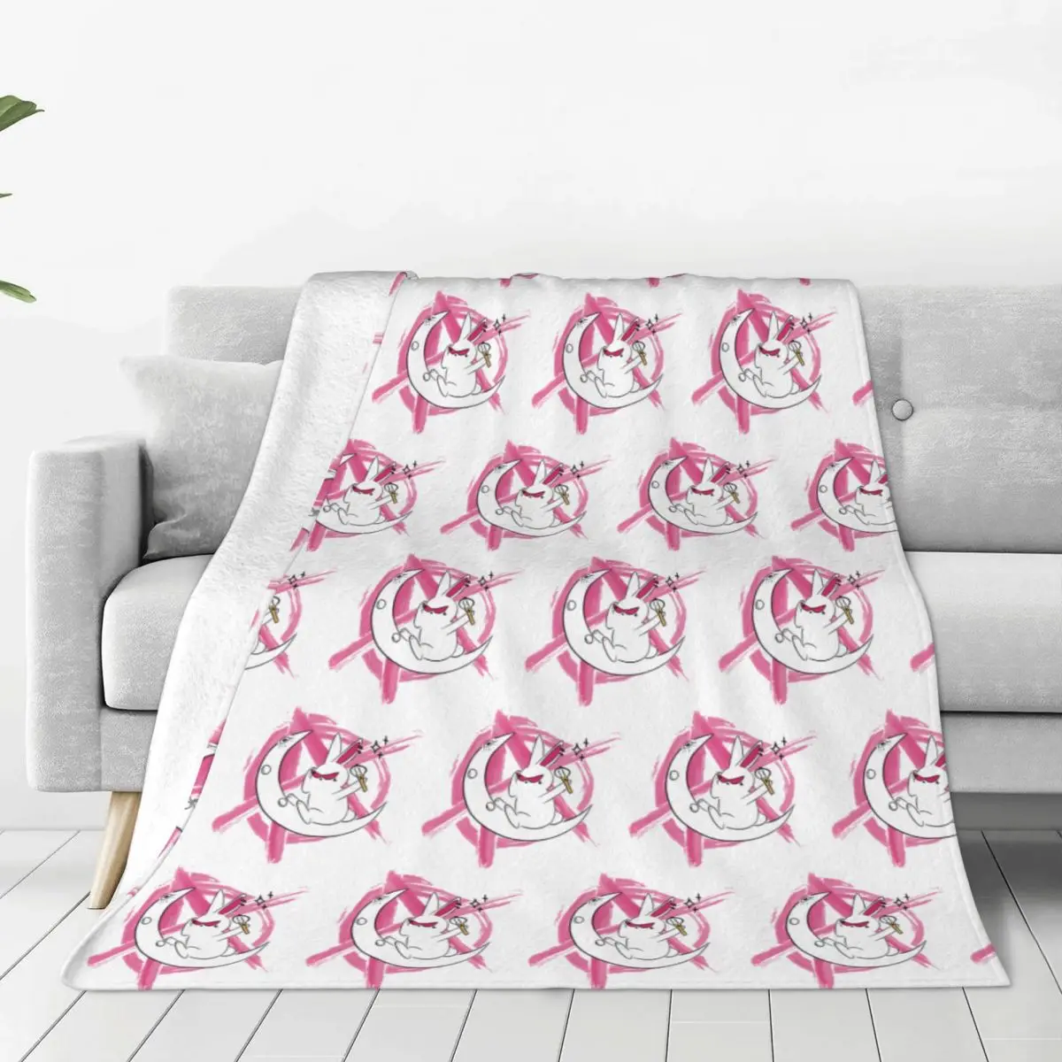 Ateezed Rabbit Music Blankets Coral Fleece Plush Spring/Autumn Kpop Idol Thin Throw Blanket for Bed Car Plush Thin Quilt