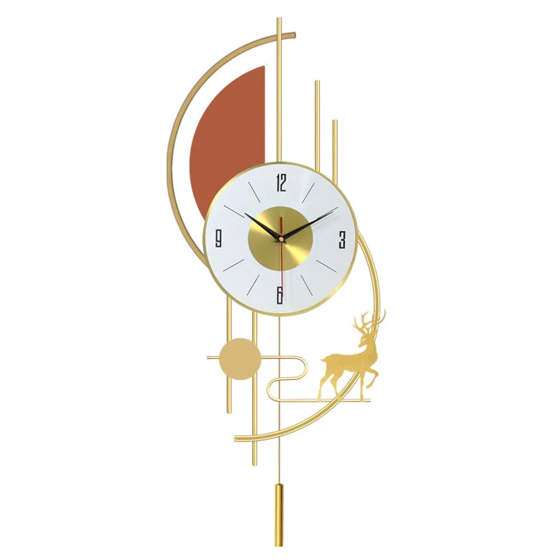 Nordic Luxury Silent Wall Clock with Soft Backlight Modern Simple Quartz Clock for Living Room Home Wall Decor