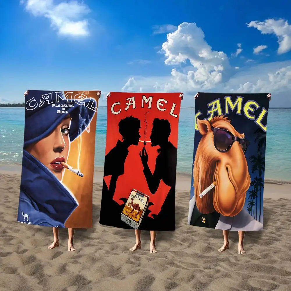 vintage C-camel cigarettes Microfiber Blanket Quick Drying Beach Towels Oversized Printing Super Absorbent Pool Towel Blanket