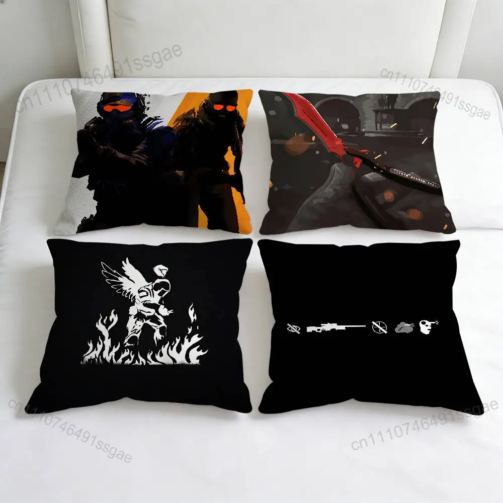 

Cool Counter-Strike CS 2 Square Pillow Cover Decorative Throw Pillow Case for Sofa Couch Bed Home Car Living Room Decoration