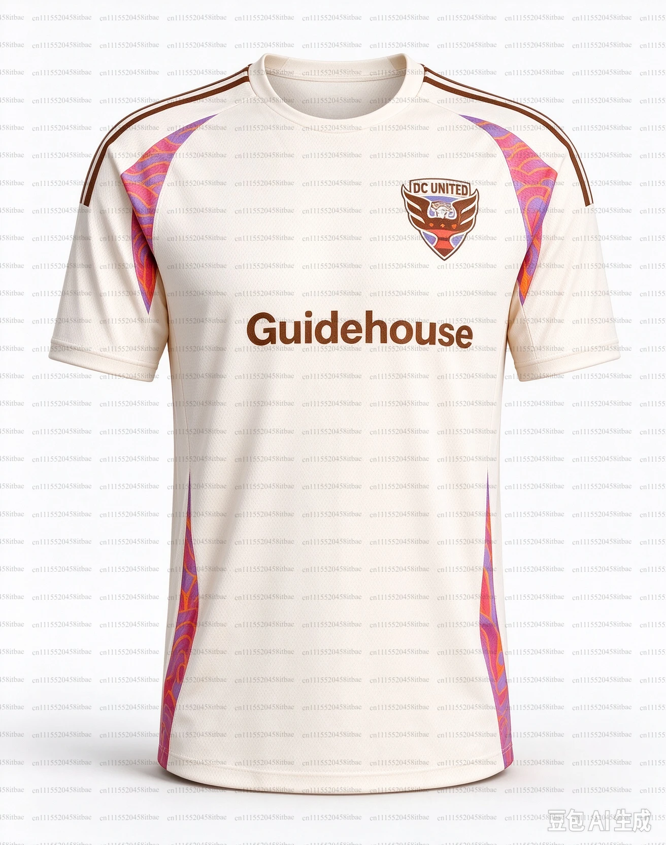 26‑27 DC United Soccer Jersey, Men Spliced Shoulder Accent Fan Sports Tee, Breathable Quick Dry Football Training Shirt
