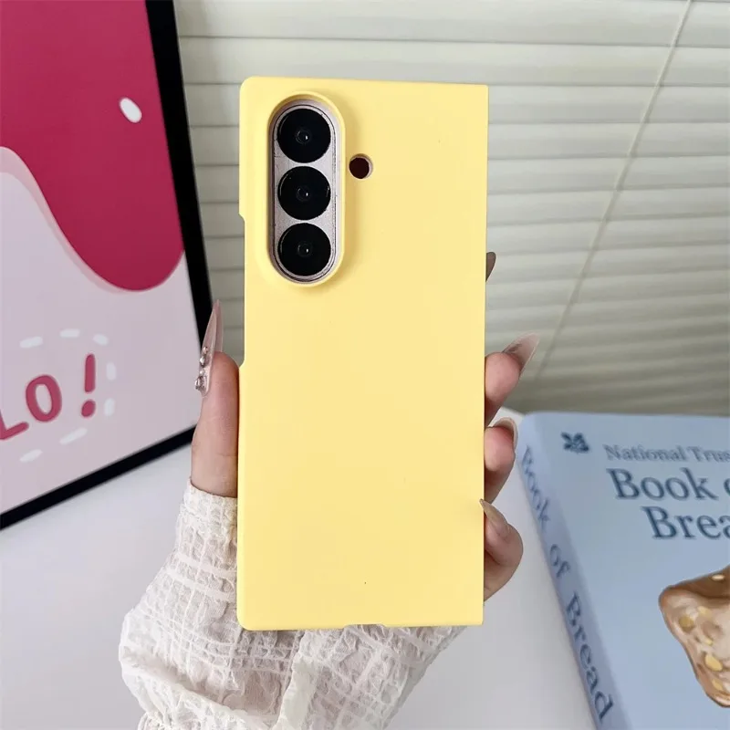 حافظة هاتف عصرية رفيعة للغاية بلون الحلوى لهاتف سامسونج جالاكسي Z Fold 7 6 5 4 3 5G غطاء خلفي متين مقاوم للصدمات