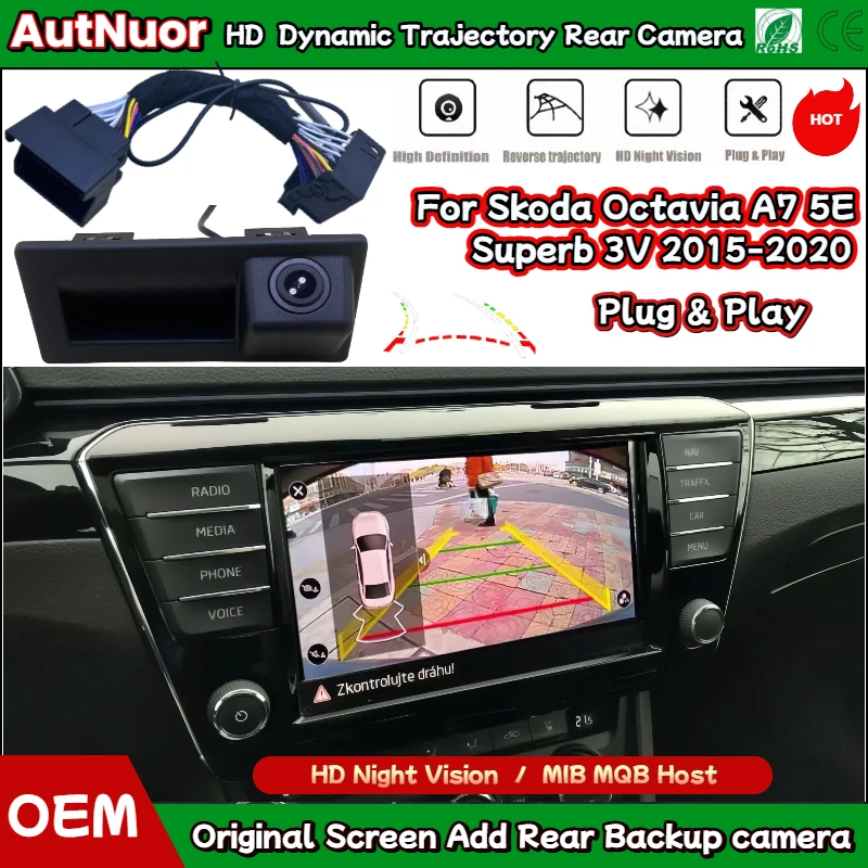 Canbus Rear Reverse Backup Camera For Skoda Octavia A7 5E Superb 3V 2015 ~ 2020 MIB2 Accessories Plug & Play Without Coding