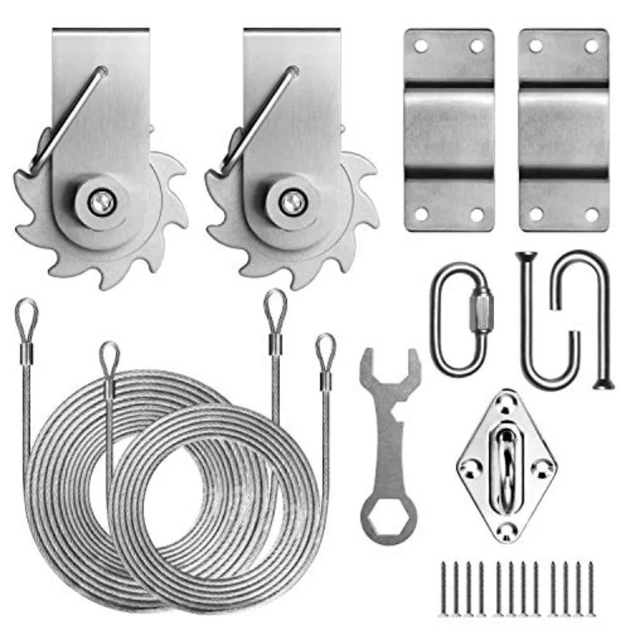 

Hardware Kit Winch Set for Triangle Sun Shade Sails Canopy Easy-Tensioning 316 Military-Grade Stainless Steel Winch + Hardware