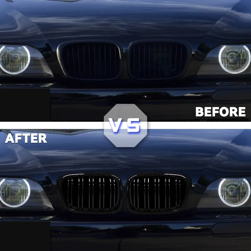 

For BMW 5 Series E39 525i 528i 530i M5 1999-2003 Gloss Black Front Hood Kidney Grille Car Styling Upgrade Parts & Accessories