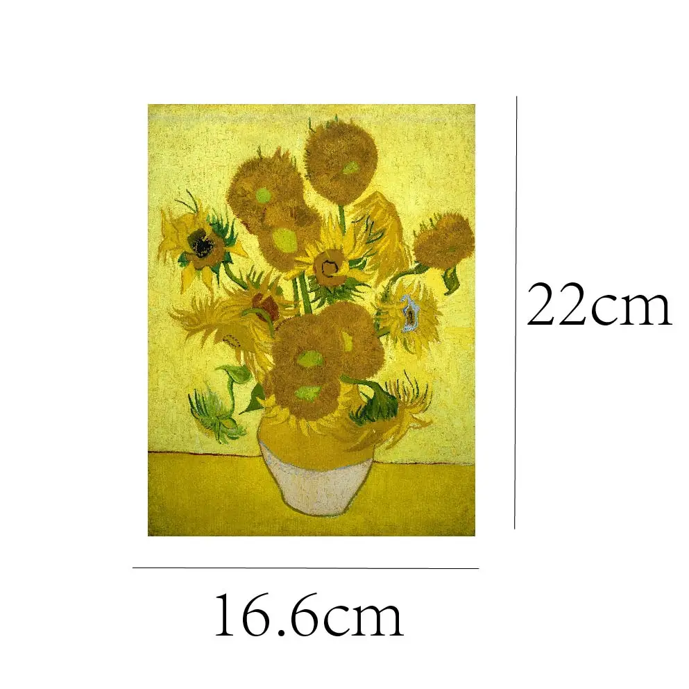 22cm Van Gogh Oil Painting Sewing Heat Transfer Film Washable Art Transfer Stickers for Customized Apparel and Home Decor