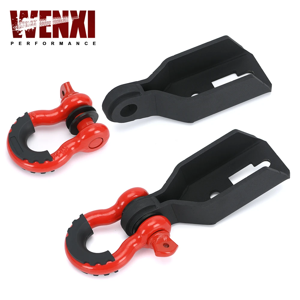 

For Ford F-150 2009-2020 Front Tow Hook Shackle Mount Kit W/ 3/4inch D Ring Shackles