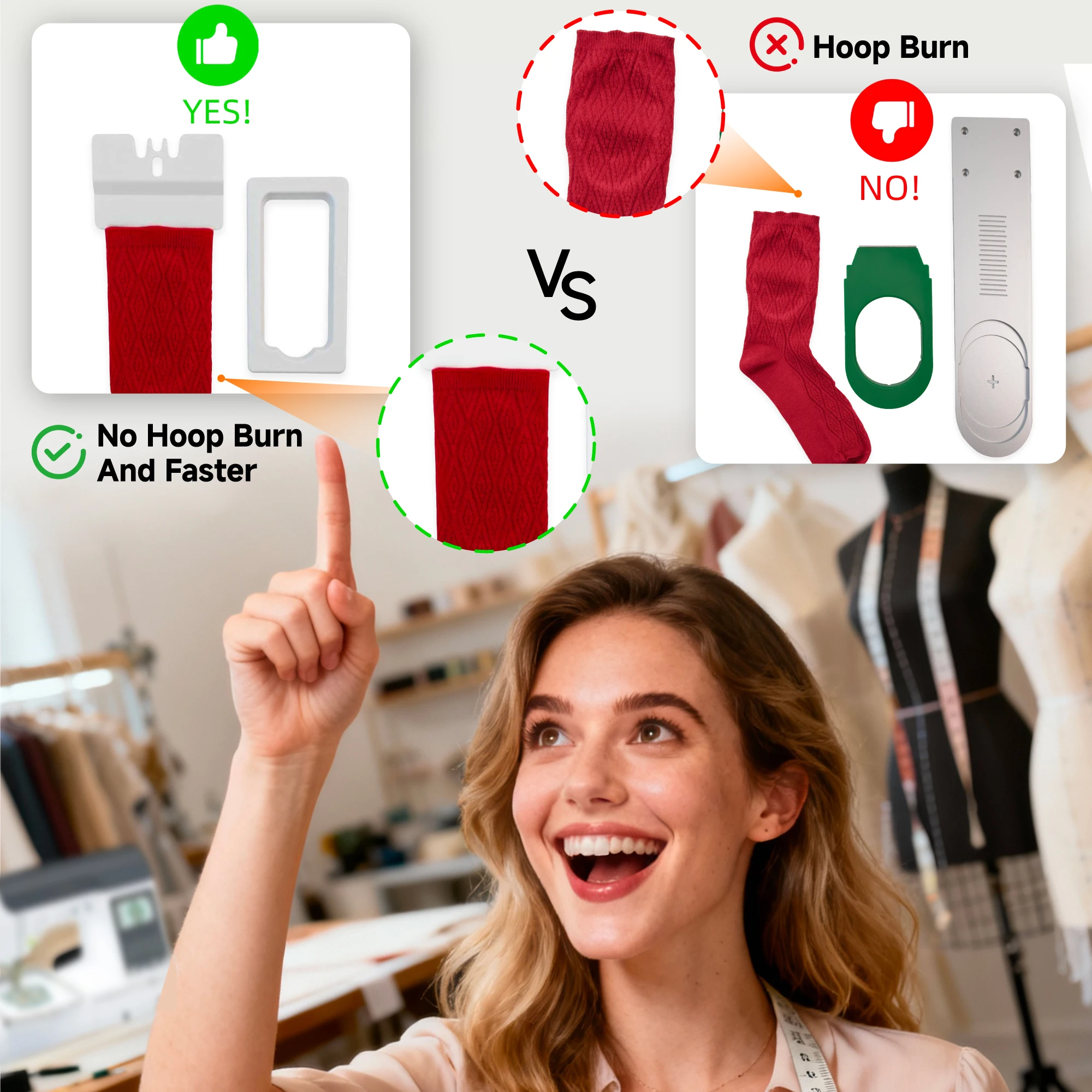 

Magnetic Embroidery Hoops for Embroidery Socks for Tajima SAI Ricoma EM1010 MT1501 SWF Melco Embroidery Machine