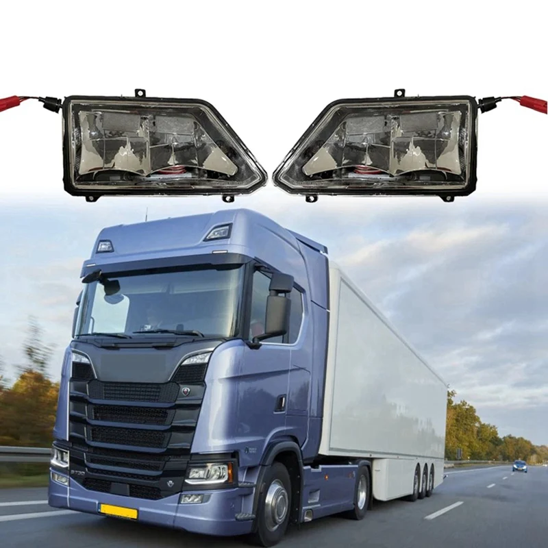 1Pair 24V Trucks LED Fog Lamp Spotlamp Assembly 2552708 2535366 For Scania Trucks Parts Spotlight Fog Lights 2535367 2535366