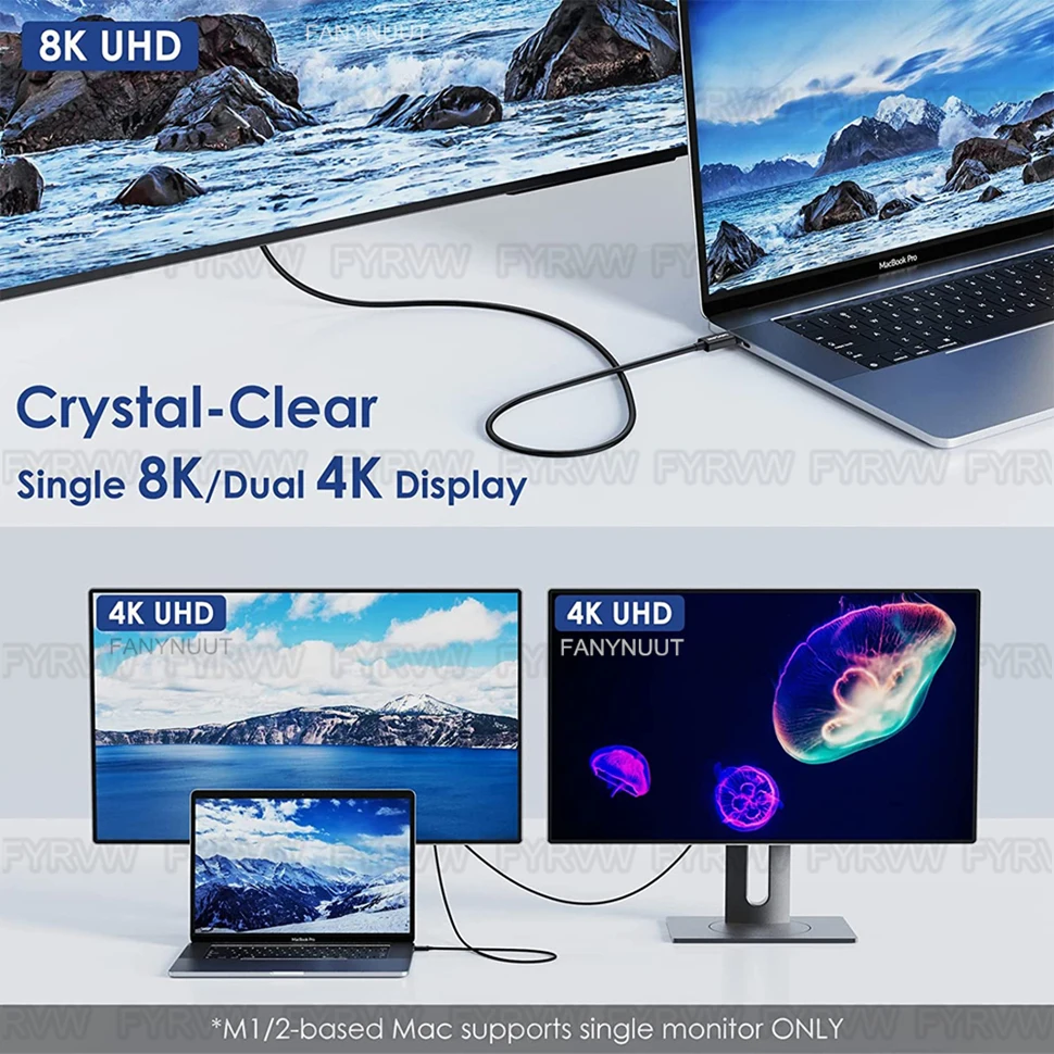 USB4 Thunderbolt 4 40Gbps Kabel Thunderbolt4 Kabel 8K@60Hz Video Schnellladegerät 5+240W für MacBook Pro Samsung M1 Laptop-Kabel – Detail 1