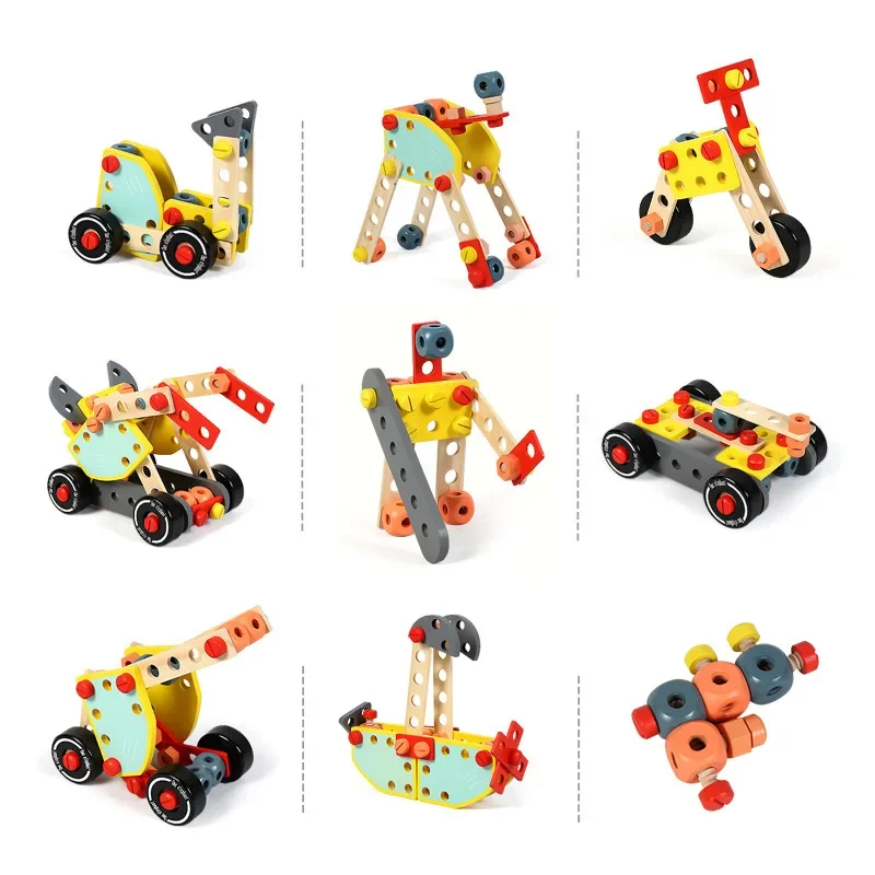 Diy Puzzle Kinder Multi-funktionale Werkzeug Tisch Kran Schrauben Bausteine Spielzeug Montessori Bildung Holz Spielzeug Konstruktor