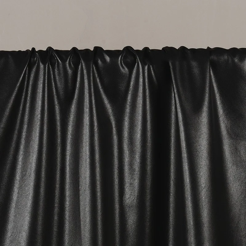 Black Leather Fabric Cotton Sole Thin Soft Clothing Designer Fabric Wholesale Cloth Diy Apaprel Sewing Fabric Material