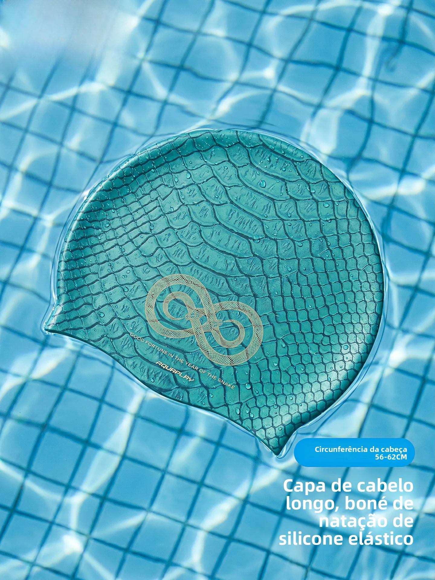 aquaplay-シリコンスイミングキャップ-窒息しない女性用-蛇皮柄-防水-ロングヘア-大きいサイズ-プロ仕様-大きな頭囲-ユニセックス
