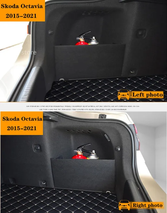 For Skoda Octavia superb Rapid Wagon Car Trunk Side storage organizer Car trunk storage plate accessories Modification