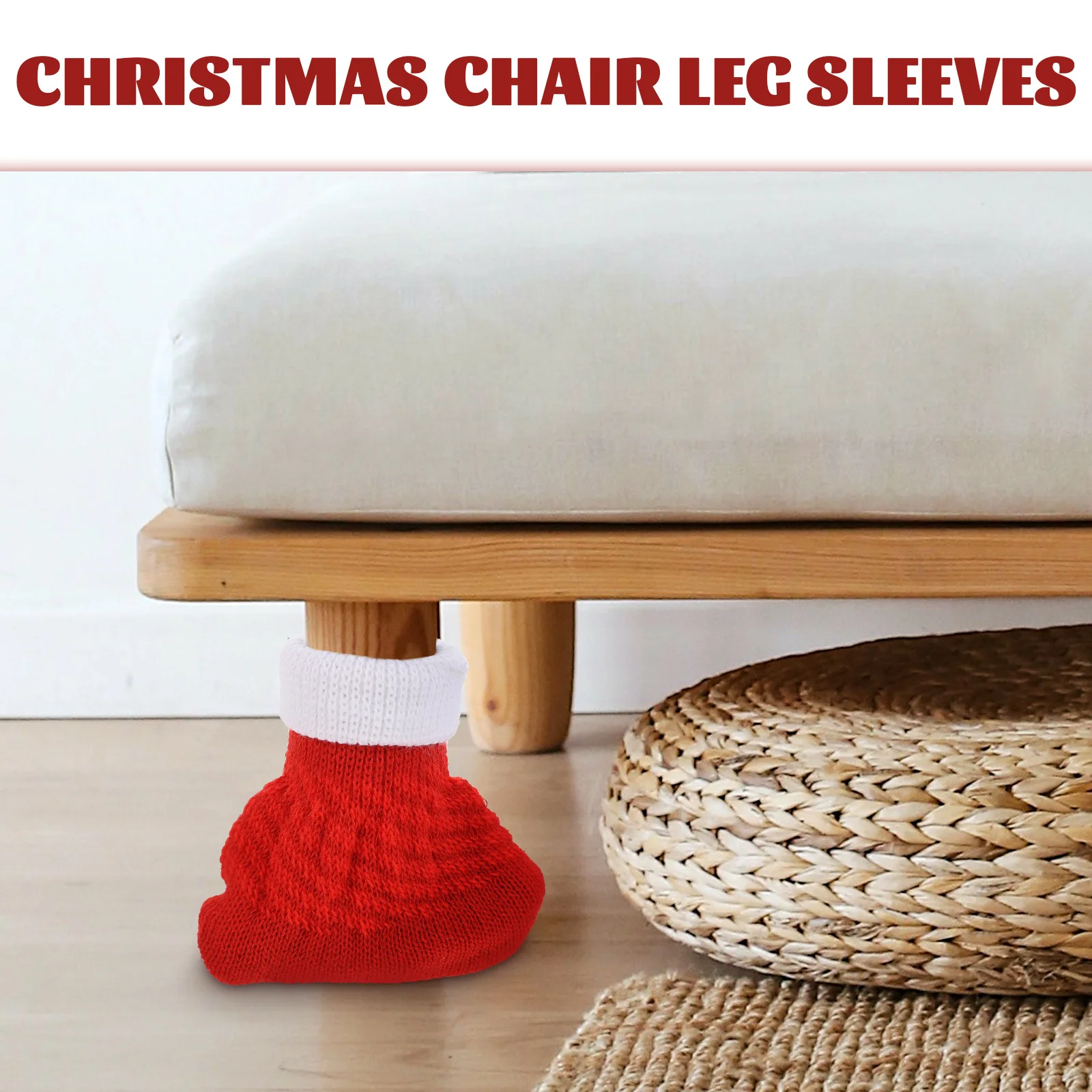 

16pcs Christmas Chair Leg Covers Table Feet Protectors Holiday Home Furniture Booties Anti-Scratch Floor Protectors