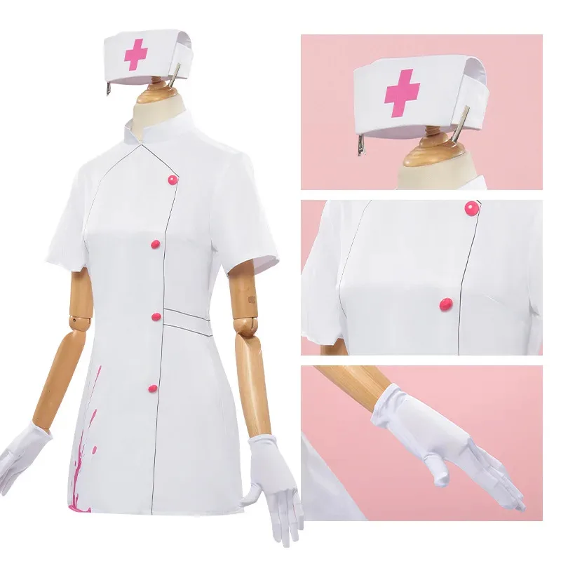 

25COSMiku костюм кролика для девочек на День святого Валентина, женский сексуальный белый наряд медсестры, костюм для Хэллоуина, косплей, костюм кролика