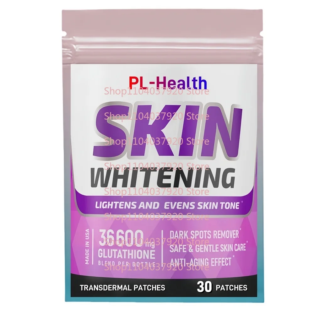 30 parches de glutatión, parches transdermicos blanqueadores con vitamina C, aclarador de piel, eliminador de manchas oscuras