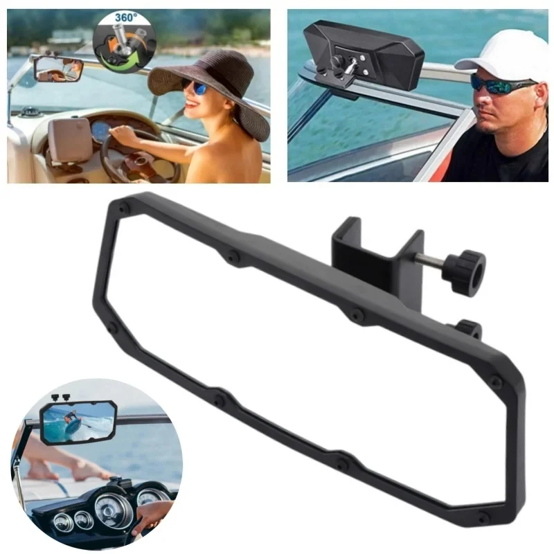

Universal Marine Rear View Mirror for Jet Ski, Yacht, Boat, PWC: Wide Angle Adjustable Waterproof Safety Accessories