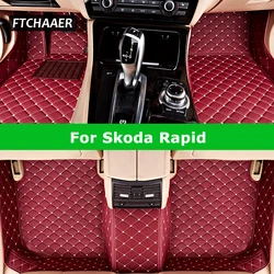 FTCHAAER Custom Car Floor Mats For Skoda Rapid Auto Carpets Foot Coche Accessorie