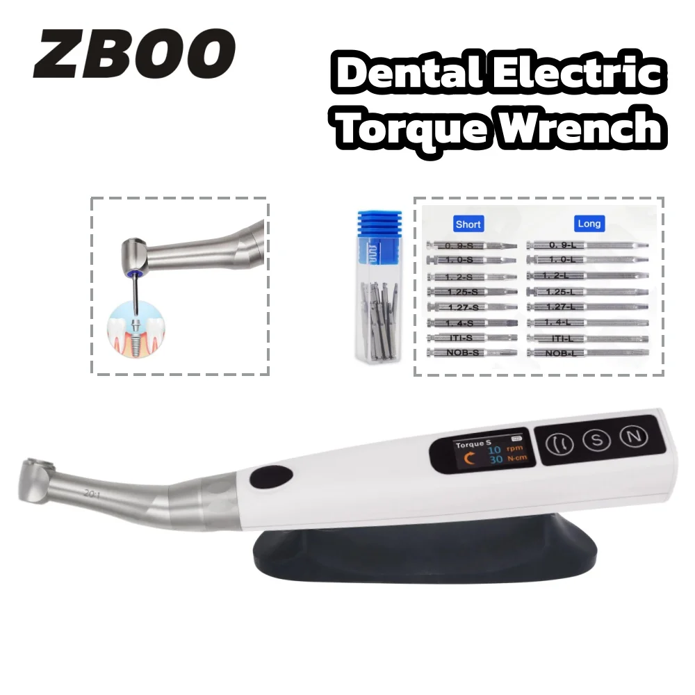 Dental Electric Torque Handpiece with 16Pcs Screwdriver Implant Torque Wrench Repair Tools Kit Dentistry Electric Equipment