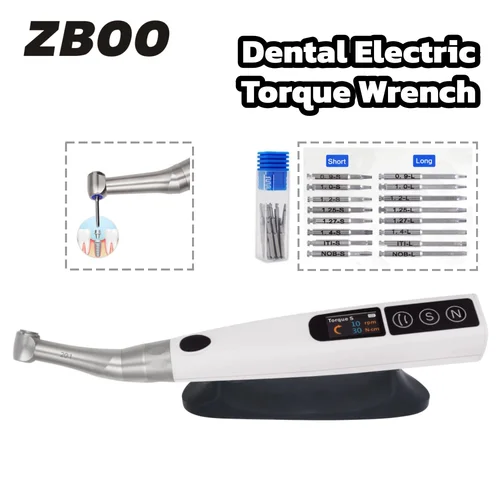 Pieza de mano de torsión eléctrica Dental con destornillador de 16 Uds., Kit de herramientas de reparación de llave dinamométrica para implante, equipo eléctrico de odontología