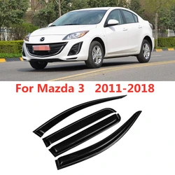 For Mazda 3 2013-2018 Cars Accessories Window Visors Rain Sun Guard Vent Wind Deflector Weathershield Slim Moulding Trim