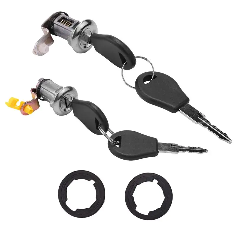 #00B Car door lock,Left and Right Car Door Lock Kit for Nissan Pickup Pathfinder 87-91 (Silver&Black)