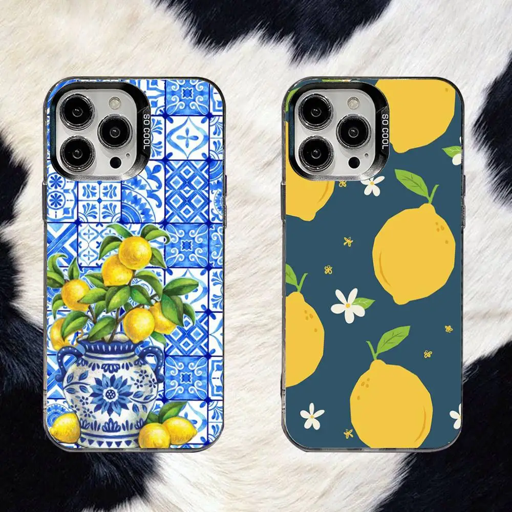 

Lemon Friut Summer Phone Case For iPhone 16,15,14,13,12,11,8,7,Pro,Max,Plus,Mini,XS,SE Anti Fall Black Matte Hard